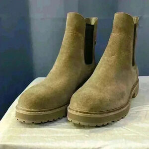 Cole Haan Greenwich Morel Brown Suede Chelsea Ankle Boots